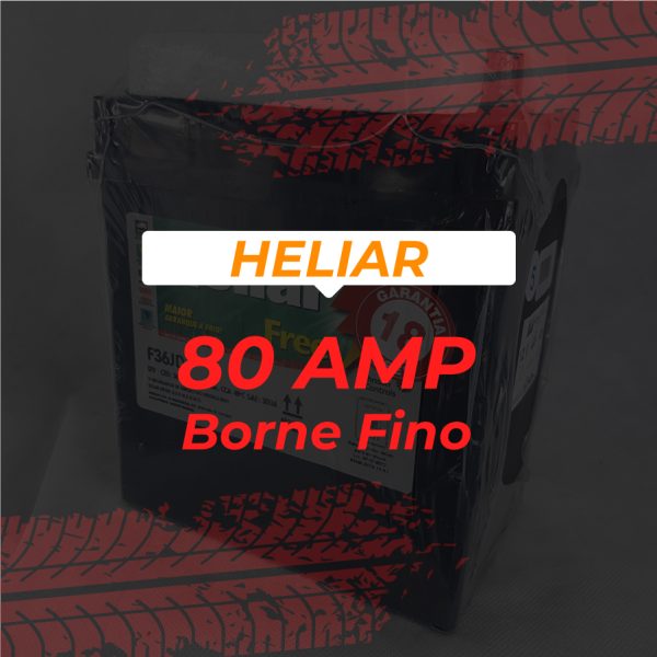 Batería Heliar 80 amp (Borne Fino)